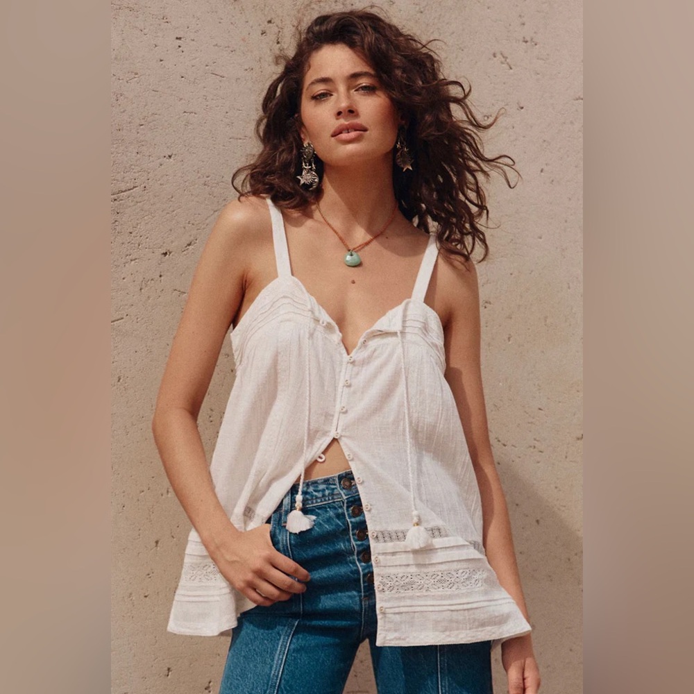 Spell Stevie Lace Cami in Camellia